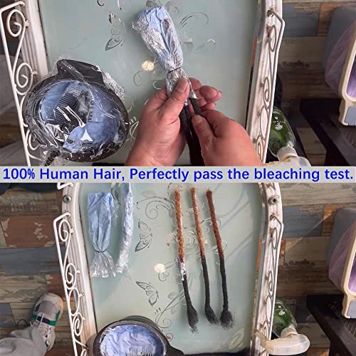 לוק הארכת שיער טבעי 0.4 סמ עובי 8 אינץ 100 גדילים טבעי שחור מלא בעבודת יד קבוע לוקס יכול להיות צבוע ומולבן לנשים גברים
