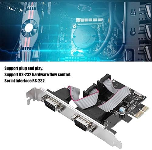 2 PCIE PCIE כרטיס הרחבה טורי, 2 יציאה PCI Express 1.0 x 1 לתעשייה DB9 COM RS232 בקר מתאם ממיר ， PCI-E עד RS232