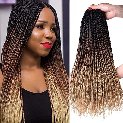 18 אינץ 8 חבילות סנגל טוויסט שיער סרוגה צמות 30 עומד / חבילה סינטטי קולעת שיער הרחבות עבור שחור נשים…