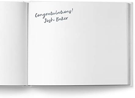 אנא + תודה נייר זהב ספר אורחים לחתונה אישית עם דפים ריקים, כריכה קשה קשורה, נוף 10.9 על 8.75 אינץ' , 40 גיליונות נטולי