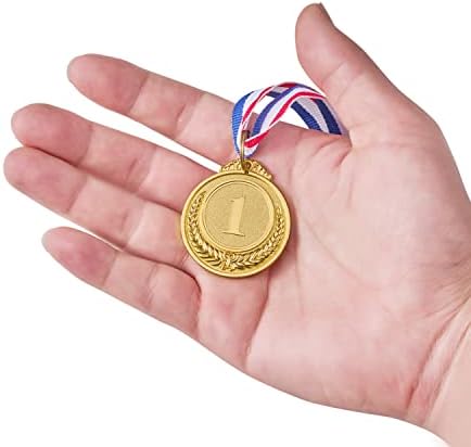 ABAOKAI 48 חתיכות מיני זהב מכסף ברונזה מדליות מדליות זוכה מדליות זוכה זהב פרסי ברונזה זהב לתחרויות, מסיבה,