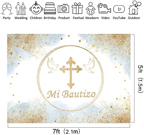 רקע פוליאסטר בד מקסיקני טבילת אלוהים יברך ראשון בצבעי מים כחול זהב גליטר 7 ווקס5 שעות רגליים קודש הקודש צילום רקע