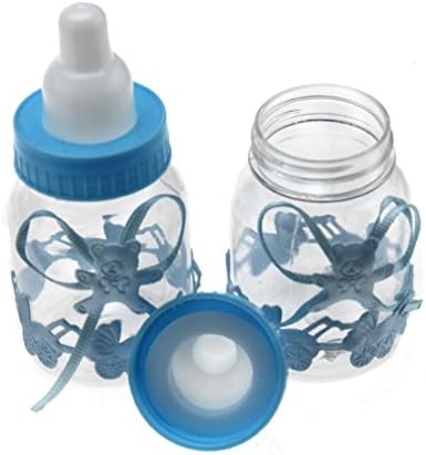 סוחרי מיקרו 24 יחידות קופיות קנדי ​​בקבוקים הניתנים למילוי בקבוקי מקלחת לתינוקות טבילה בקבוק ממתקים כחול