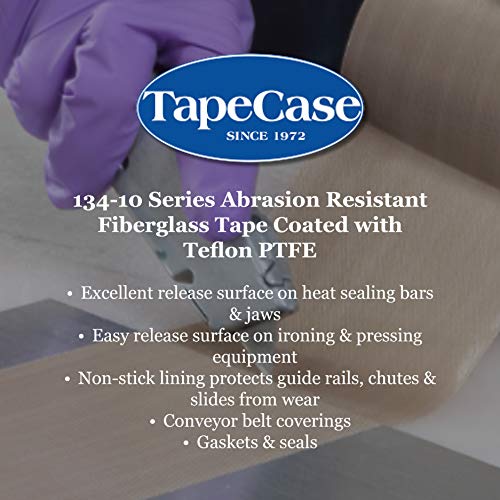 TapeCase 134-10 PTFE שזוף שחיקה עמיד בפיברגלס, דבק סיליקון, ציון תעשייתי - רוחב 38 אינץ ', אורך 5YD
