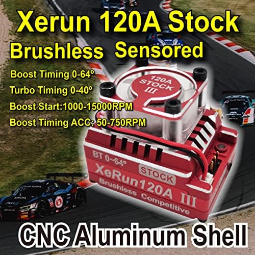 Xerun-120A מלאי ESC CNC רכב אלומיניום תחרות ברמת מבקר אלקטרוני ללא מברשות 6V/3A תומך ב 2-3S מנוע ללא מברשות