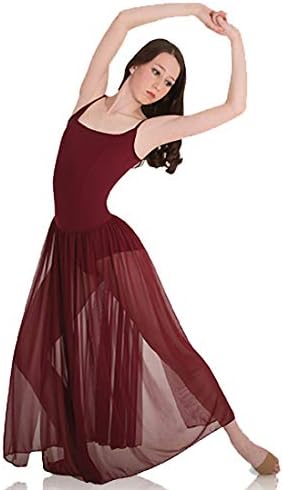 שמלת ריקוד ארוכה של חולצה - נשים בורגונדי / XL
