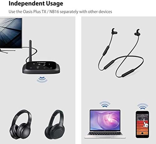 AVANTREE HT5006 ואודישן, צרור - אוזניות פס צוואר אלחוטיות עם משדר Bluetooth לצפייה בטלוויזיה, פיתוח עקיפה, אופטי Digital