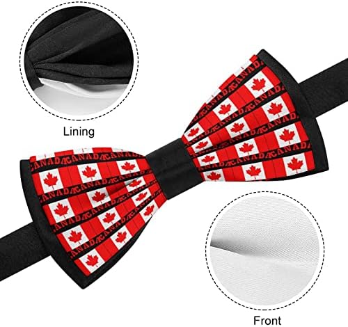 חתול עשב קנדה מייפל דגל מצחיק עניבה מראש קשור פורמליות עניבת פרפר מתכוונן עניבת פרפר מודפס עבור גברים