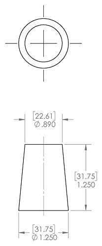 Caplugs SH-51045 מיסוך תקע פקק רגיל. RC12, לחיבור מינימום 0.890 מקסימום 1.125 גובה 1.250 , טבעי