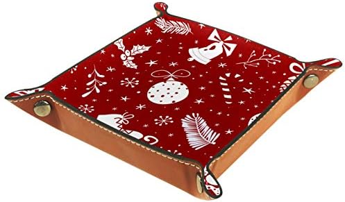 חג המולד של Lyetny עם קישוטים שונים מארגן מארגן מגש אחסון מיטה מיטה מיטה קאדי שולחן עבודה מגש החלפת ארנק מפתח