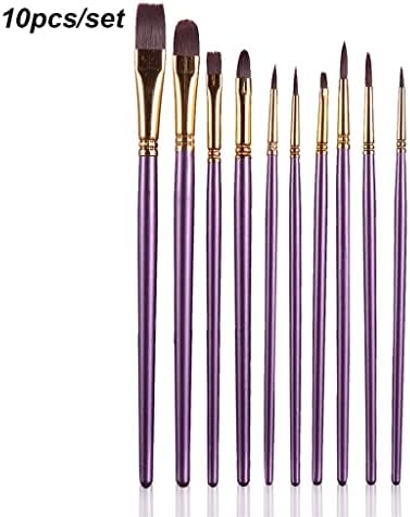 LXXSH 10 יחידות/סט צבעי עט צבעי עט מברשת צבע ניילון סגול מברשות צבע שיער