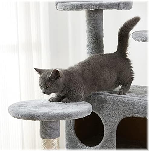 חתול מגדל, 52.76 סנטימטרים חתול עץ עם סיסל גירוד לוח, חתול טיפוס לעמוד עם מרופד פלטפורמה, 2 יוקרה דירות, עבור חתלתול,