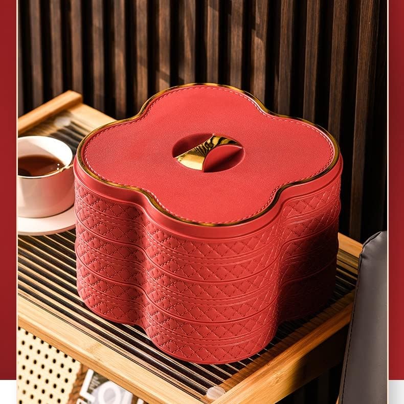 הוקאי בית סלון אדום סוכריות קופסא עם מכסה מסעדה 3 שכבות פירות צלחת אגוז תיבת אפס נקודת תיבה