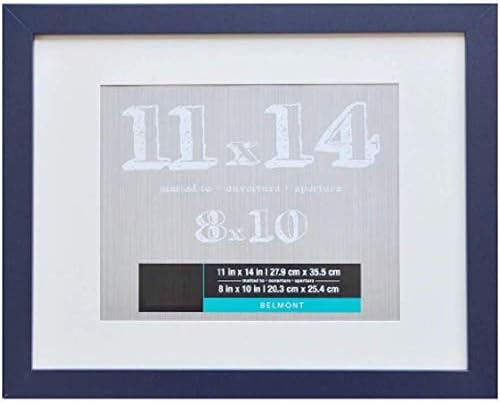 11 x 14 מסגרת תמונה כחולה כהה מסגרת צילום צבעונית - מציג 8x10 עם מחצלת או 11x14 w/o מחצלת - חומר הרכבה לקיר כלול ... מסגרת