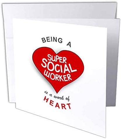 3השראה רוזסדרת אהבה בחנות - להיות עובד סוציאלי סופר זו עבודת לב - הערכה לעבודה אדומה - 6 כרטיסי ברכה עם מעטפות