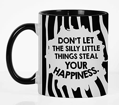 דיו אל תתנו לדברים הקטנים המטופשים לגנוב את האושר שלכם 11 עוז ספל קפה קרמי ציטוטים מצחיקים הבוס של העובד עמיתים לעבודה מתנת