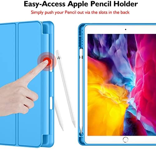IMIEET iPad 9.7 מארז, כיסוי חכם עם מחזיק עיפרון ועור רך סיליקון סיליקון גב והגנה על גוף מלא, עקבות אוטומטיות/כיסוי