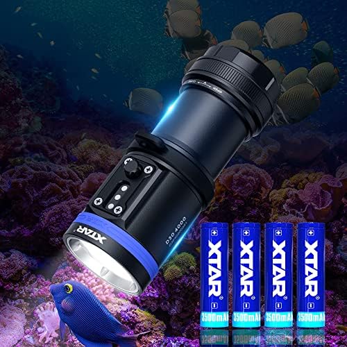 XTAR D30 4000 SCUBA צלילה צלילה פנס אור וידאו נורית LED רב צבעונית, מתחת למים 100 מטר צלילה צילום אור עם