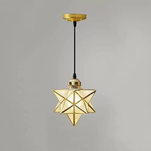 תליון כוכב זכוכית אוטוזון אור תליון, תאורת תליון זהב מודרני לגימור פליז כניסה של אי מטבח, כוכב מורבי מתקן תאורה מיני 1 אור