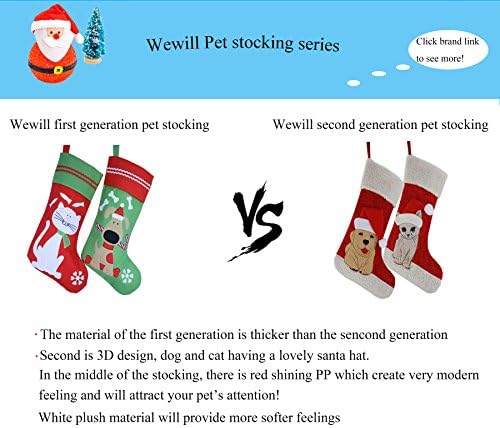 Wewill Wewild Woved Dog Warding Stockings חג המולד אידיאלי לחג המולד מתנות למסיבת חג לחיית מחמד גורים באורך 16 אינץ '