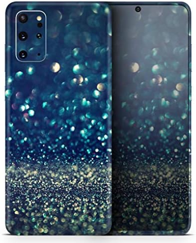 תכנן Skinz Navy וזהב נוצצים בלתי ממוקדים של כיסוי עטוף דבקות ויניל מגן בהיר תואם ל- Samsung Galaxy S20