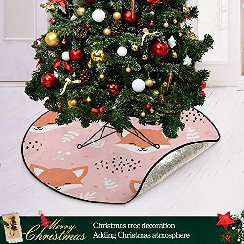 מחצלת עץ חג המולד של שועל חמוד עץ עץ עץ עץ עץ מגש שטיח מחצלת תחת עץ חג המולד אביזר להגנה על הרצפה אספקת בית חג המולד