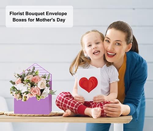 פטסי חנות פרחים זר מעטפת קופסות עבור אמא, 4 סגנונות פרח זר אריזת מתנת נייר קופסות ריק פרח קופסות מעטפת אריזת מתנה זר