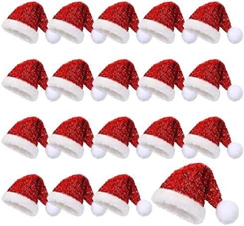 60 יחידות מיני סנטה כובעי קטיפה חג המולד סנטה כובעי בובות דקור אדום ולבן זעיר כובע עבור מלאכות