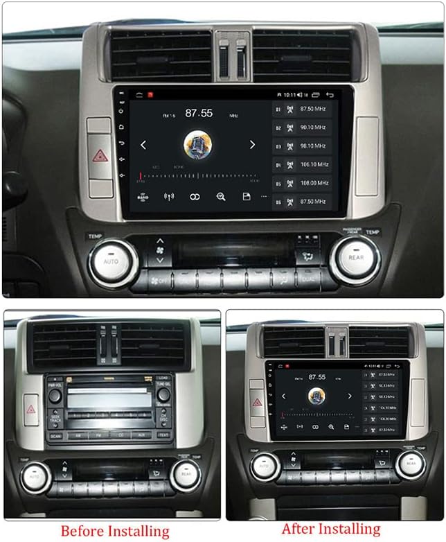 אנדרואיד 10 רכב רדיו סטריאו עבור טויוטה פראדו 150 2009-2013, ביורון 9 אינץ אוקטה ליבה רכב אלחוטי רכב-לשחק אנדרואיד