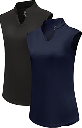 Trendimax 2 חבילות גולף חולצות גולף ללא שרוולים חולצת פולו טניס צוואר