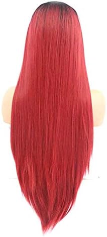 אירופה ובארצות הברית פופולרי תחרה שחור שיפוע אדום אמצע אורך ישר שיער פאת סט 16-26 סנטימטרים