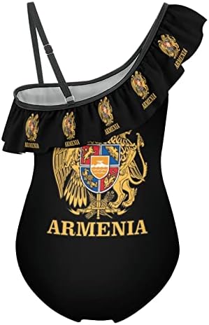 מעיל של זרועות של ארמניה בנות חתיכה אחת בגדי ים פרע אחת כתף רצועת בגדי ים וחוף רחצה חליפה
