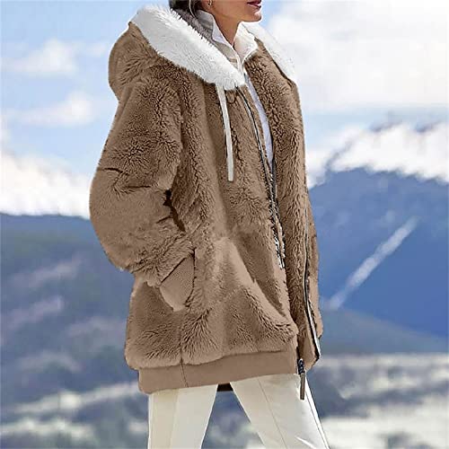 פלאפי צמר חורף מעילי נשים לרכוס סלעית להאריך ימים יותר מעילים חם סתיו וחורף להאריך ימים יותר עם כיסים