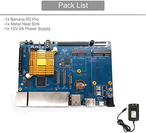 בננה Pi R2 Pro Smart WiFi נתב מרובע ליבות קליפת המוח-A55 2GHz כפול פס כפול נתב אלחוטי Rockchip RK3568 עם 2GB LPDDR4 +16 ג'יגה