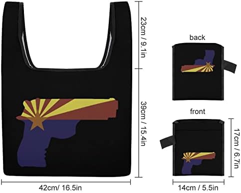 אקדח אריזונה מדינת דגל לשימוש חוזר מכולת שקיות מתקפל קניות שקיות ריפסטופ אטום למים עבור מצרכי כושר חוף