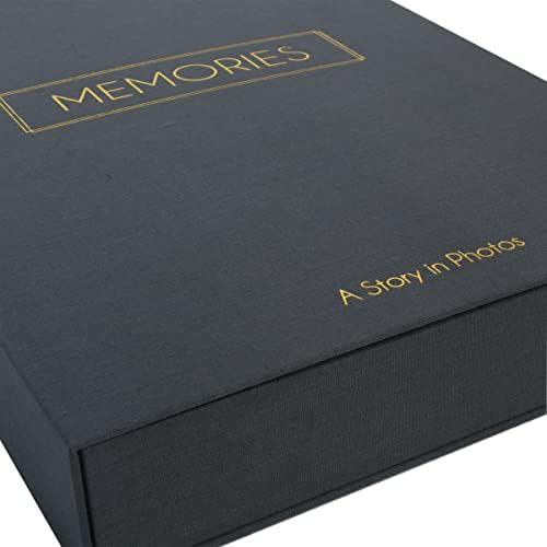 Haven Decor Memories Albume שולחן קפה אלבום, מחזיק 180 תמונות 4x6, פשתן אפור