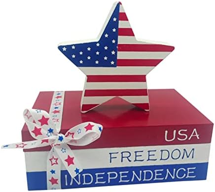 LimeSide 4 PCS מסיבת יום עצמאות דגל אמריקאי דגל בית קישוט בית מגש שולחן שולחן קישוט מתנות זיכרון לבחירות לנשיאות,