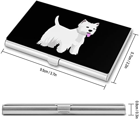 ווסט היילנד לבן טרייר כלב כרטיס ביקור מחזיק ארנק לגברים & מגבר; נשים כיס מתכת דק שם כרטיס מקרה 3. 7איקס 2.2איקס 0.3 סנטימטרים