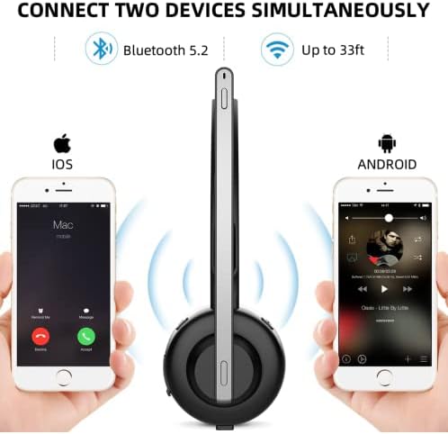 אוזניות Bluetooth אלחוטיות של iOsucket עם אוזניות אלחוטיות, אלחוטיות, עם ביטול רעש מטען מיקרופון פונקציה