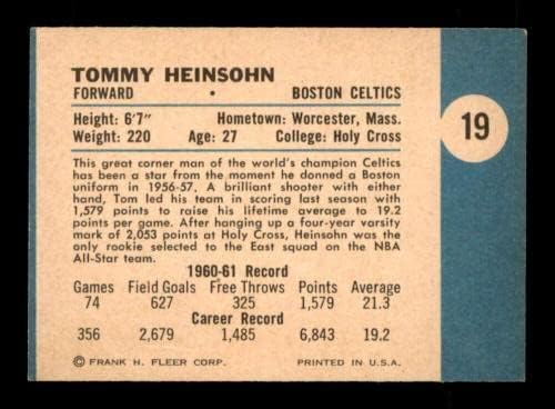 19 טום היינסון חוף - 1961 קלפי כדורסל משנת 1961 מדורגים אקס+ - כרטיסי כדורסל לא חתומים