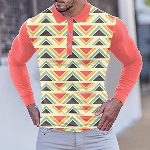 ZDDO 3D חולצות פולו דיגיטליות לגברים, גרפי מצחיק כפתור הדפסה כפתור צוואר שריר צוואר רזה מתאים לחולצת מעצבת ספורט