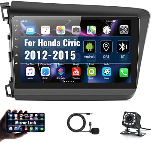 אנדרואיד 10.0 סטריאו לרכב עבור הונדה סיוויק 2012 2013 2014 2015 9 אינץ מגע מסך רכב רדיו אודיו