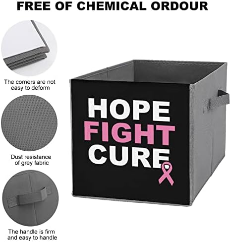 תקווה ורודה להילחם סרטן שד פחי אחסון מתקפלים קוביות קוביות ארגון בדים אופנתיים קופסאות אחסון מכניסים מגירות קובייה 11 אינץ