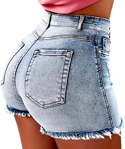 מכנסיים קצרים ג'ינס נשים סקסיות מזדמנות קיץ מותן גבוה ג'ינס מכנסיים קצרים בחופשה במצוקה חוף מכנסיים קצרים טרקלין נוח מכנסיים