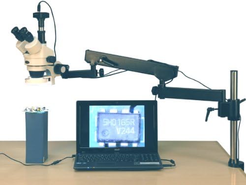מיקרוסקופ זום סטריאו טרינוקולרי מקצועי דיגיטלי 8 הרץ-144-10 מ', עיניות פי 10, הגדלה פי 3.5 פי 90, 0.7 פי 4.5 מטרת זום,