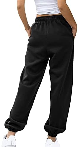 מכנסי טרנינג אלסטיים אלסטיים של BBLULU מכנסיים מותניים גבוהים עם כיסים כושר אתלטי מתאים לרצים נוחים כותנה נוחה