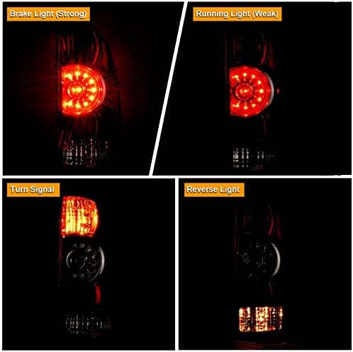 זנב אור אחורי מנורת תואם עם 2005-2015 טויוטה טקומה טנדר נהג ונוסע צד הוביל עדשה פנסים אחוריים בלם אות הרכבה עם הנורה ולרתום