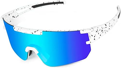 משקפי שמש ספורט מקוטבים לגברים נשים, סגנון P-V UV400 הגנה משקפי אופניים חיצוניים לבייסבול, ריצה, גולף