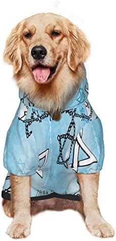 קפוצ'ון גדול כלב כחול-קאנדל-מאושר-חנוכה סוודר בגדי חיות מחמד עם מעיל תלבושת חתולים רכה