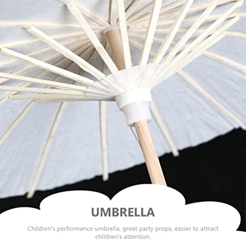 עיצוב וינטג 'של חנבאס ג'פנדי תפאורה נייר לבן מטריית מפרסול סינית מטריית נייר משומן דקורטיבי סיני